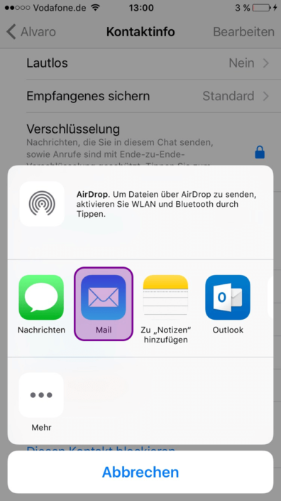 WhatsApp export über iCloud