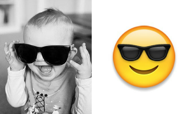 cool baby and emoji