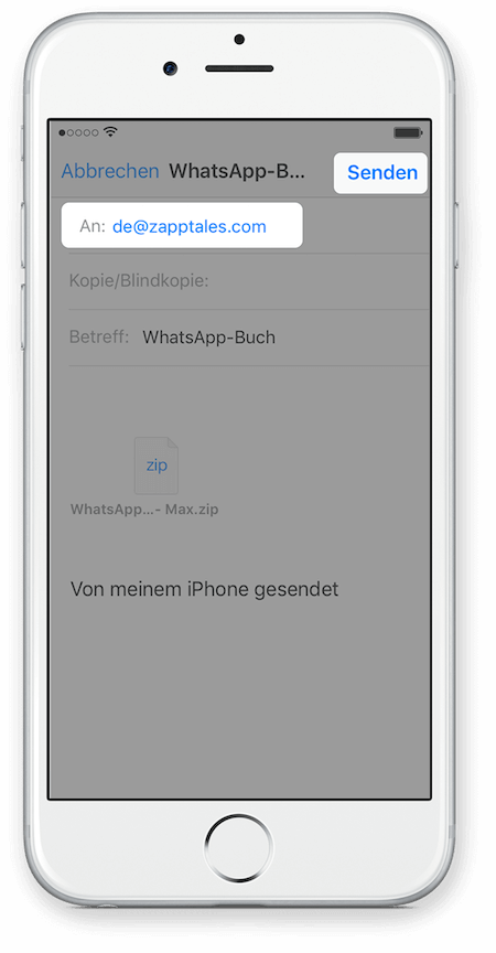 WhatsApp Chat Export via iCloud für iPhone Schritt 6