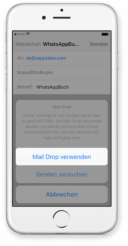 WhatsApp Chat Export via iCloud für iPhone Schritt 7