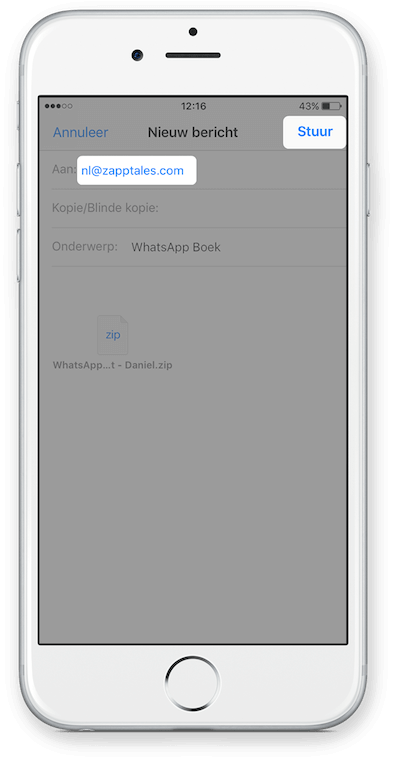 Exporteer WhatsApp Chat vanuit iCloud Stap 6