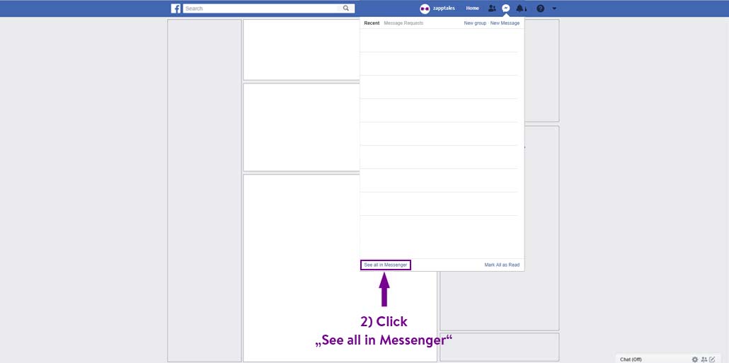 Facebook How to restore deleted messages step 2 on desktop