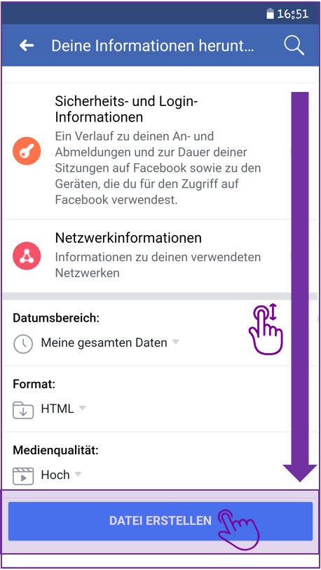 Facebook Messenger Chat speichern - Schritt 5 auf dem Smartphone
