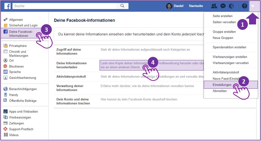 Facebook Messenger Chat speichern - Schritt 1 Facebook Messenger Chat speichern - Schritt 1