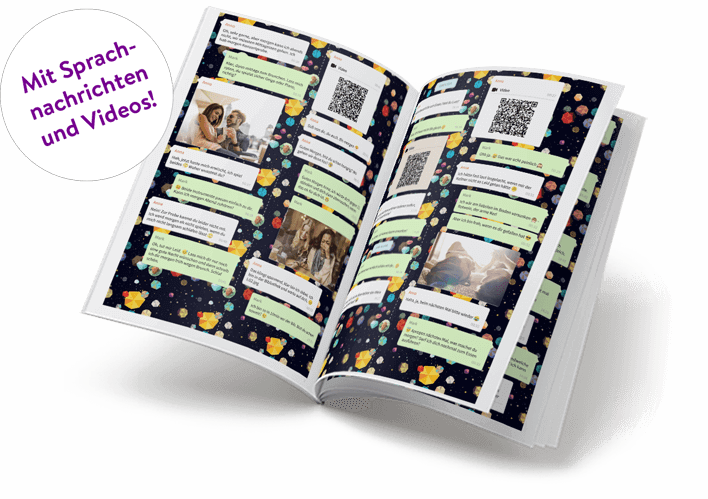 WhatsApp Chat als Buch drucken mit Sprachnachrichten und Videos WhatsApp Chat als Buch drucken mit Sprachnachrichten und Videos