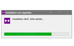 Die zapptales Software auf dem Computer installieren