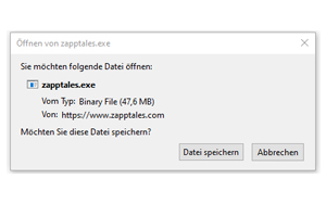 zapptales Software auf dem Computer installieren