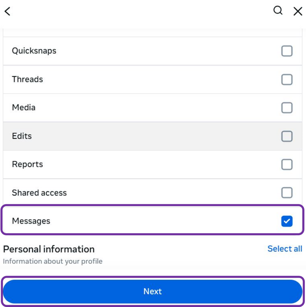 Instagram_Account_Center_Download_EN_6 Select messages