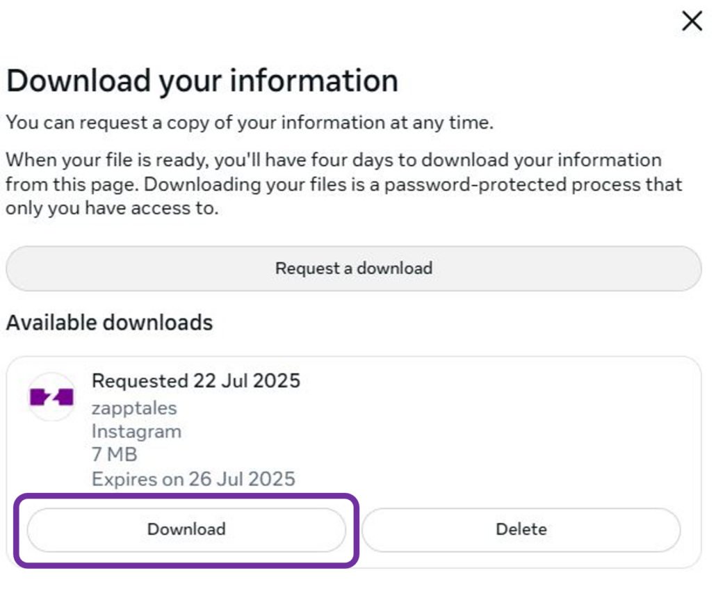 Instagram_Account_Center_Download_EN_9 Download your information to your device